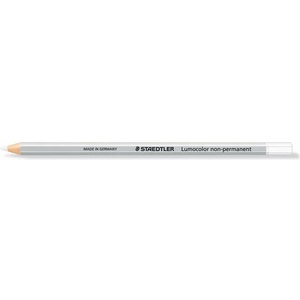 STAEDTLER Молив за маркиране, шестоъгълен, цялостен, миещ се (омнихром), STAEDTLER "Lumocolor 108", бял 108-0 (108-0)