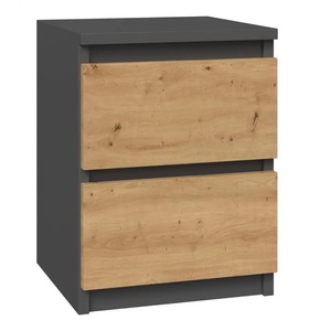 Topeshop Topeshop M2 ANTRACYT/ARTISAN нощно шкафче/нощно шкафче 2 чекмеджета ан (M2 ANTR/ART)