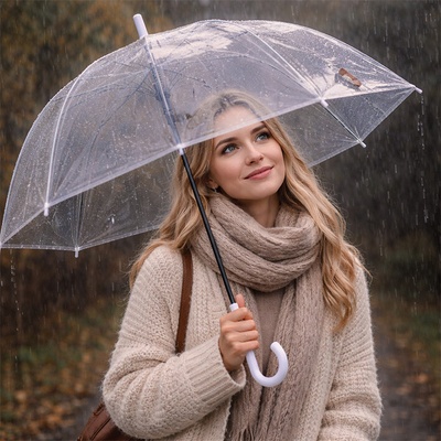 Deštník, transparentní, průměr 101 cm