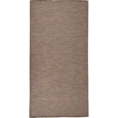 vidaXL Градински плоскотъкан килим, 100x200 см, кафяв (340787)