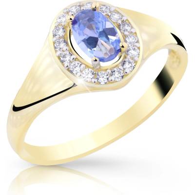Cutie Jewellery gold Designově dámský prsten Z8055 ze zlata se zirkony Žlutá Světle modrá