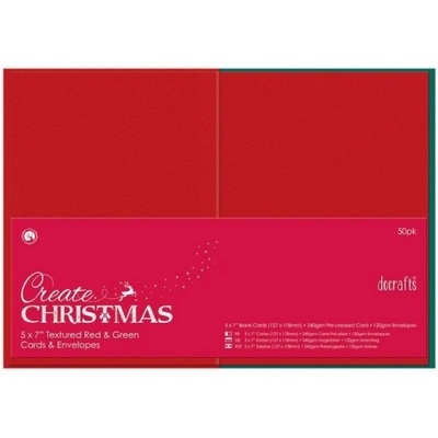 WEST DESIGN PRODUCTS LIMITED West Design 12,7 × 17,8 cm přání a obálky 50 ks (240 g/m2) červené a zelené