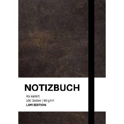 Notizbuch A5 kariert - 100 Seiten 90g/m2 - Soft Cover Schwarz - FSC Papier | Notebook A5