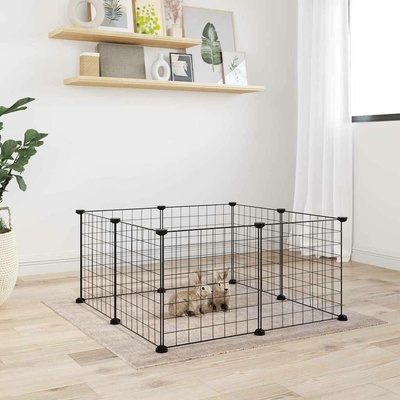 vidaXL 8dílná klec pro domácí mazlíčky černá 35 x 35 cm ocelová 9799.171621
