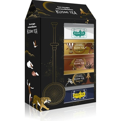 Kusmi Tea Dárkový vánoční set 2025 5 čajových miniatur se sítkem 101 g