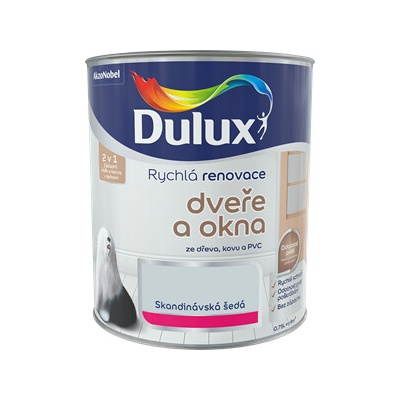 Dulux Rýchla renovácia dvere a okná škandinávska sivá 0,75 l, škand. sivá