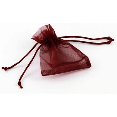 Dárkový sáček organza 9x12cm burgundy - tmavě červený (pytlík z organzy - tmavě červená)