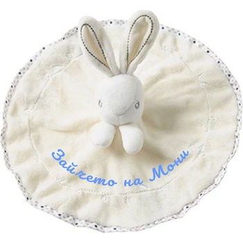 Мека играчка за гушкане зайче с надпис, бежаво, 25 см (46707-1Н)