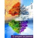  Елмазен Гоблен "Четири сезона" - 30 x 40 см, Квадратни мъниста