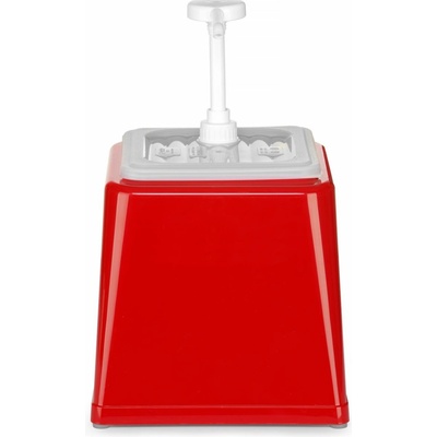 HENDI Zásobník na omáčky s pumpičkou, HENDI, 2,5L, Červená, 230x210x(H)327mm