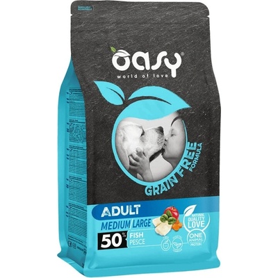 Oasy Grain Free Adult Medium & Large Fish 12 kg