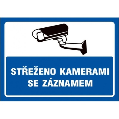 TABULE bezpečnostní - Střeženo kamerami se záznamem 04771 A5 modrá