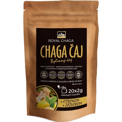 Royal Chaga čaj Zázvor a Citrón 20 x 2 g