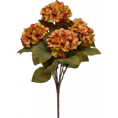Atmosphera Umělý buket FRIA 5 hortenzií, výška 53 cm, oranžový oranžová