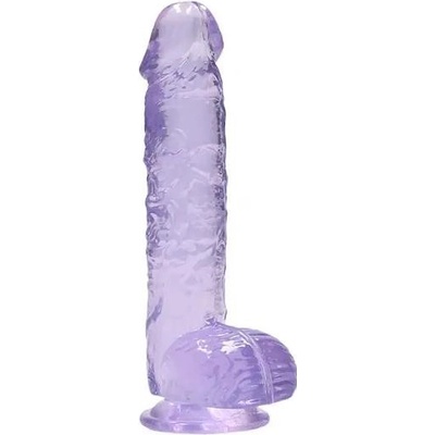 Realrock gelové dildo s přísavkou 16 cm fialové