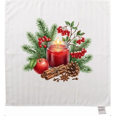 EMI Damaškový ubrus Winter Cranberry 40x40 cm