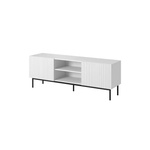 Cama meble PAFOS RTV шкаф върху черна стоманена рамка 150x40x60 см бял мат (PAFOS TV15+S BI)