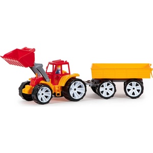 Bamsic ДЕТСКИ ТРАКТОР ФАДРОМА С ЧОВЕЧЕ И РЕМАРКЕ 70 СМ 3 ЦВЯТА - armtoys