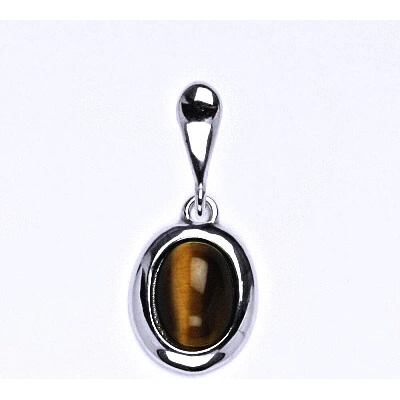 Čištín Zlatý přívěsek přírodní Tygří oko bílé i žluté zlato P 1355 22