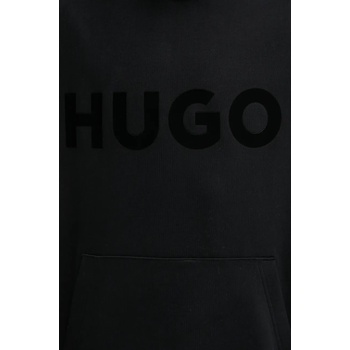 HUGO BOSS Памучен суичър hugo в черно с качулка с принт 50529090 (50529090)
