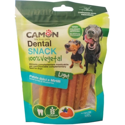 Camon Dental Snack Dog Vegetal Sticks Bataty a čučoriedky 100 g