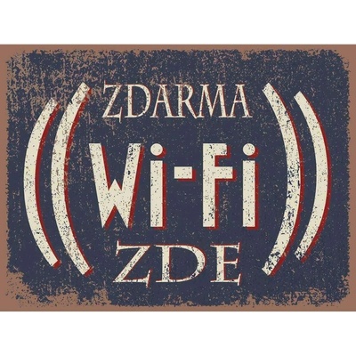 Ceduľa Zdarma Wifi Zde