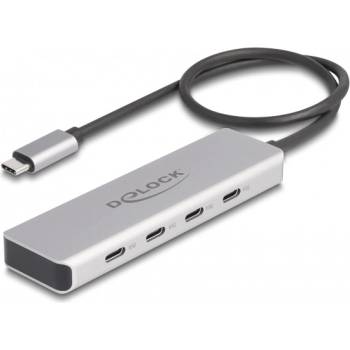 Delock USB 10 Gbps USB Type-C хъб с 4 x USB Type-C женски конектори и 35 cm дълъг кабел за връзка