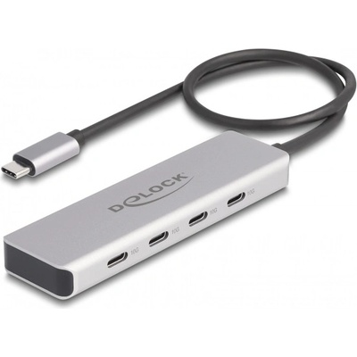 Delock USB 10 Gbps USB Type-C хъб с 4 x USB Type-C женски конектори и 35 cm дълъг кабел за връзка