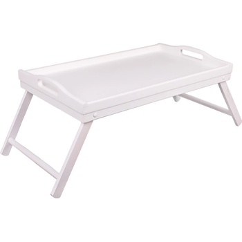 ČistéDřevo Drevený servírovací stolík do postele biely 50x30 cm