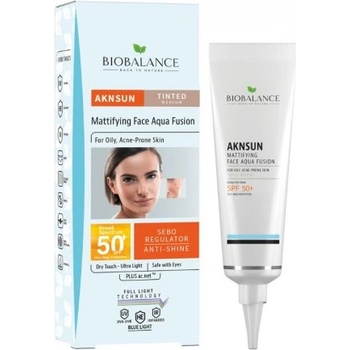 Biobalance Aknsun Mattifying Face Aqua Fusion 50+ SPF-Tinted Light , Medium - 40 ml