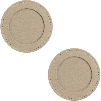 2 бр. кръгла кожена подложка за чаша в бежов цвят