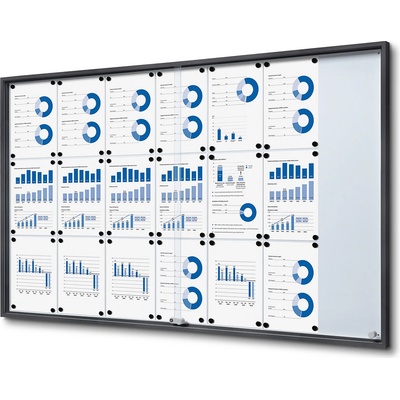 Jansen Display Interiérová vitrína 21 x A4 SLIM 1566 x 948 mm
