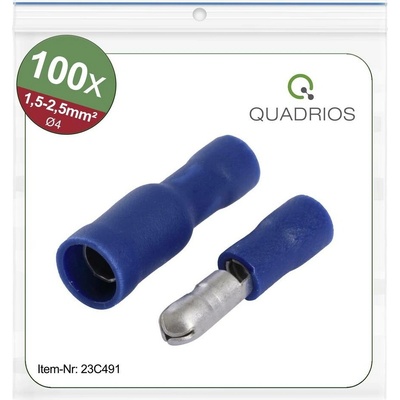 Quadrios 23C491 23C491 guľatý faston, 1.5 mm² - 2.5 mm², 100 ks