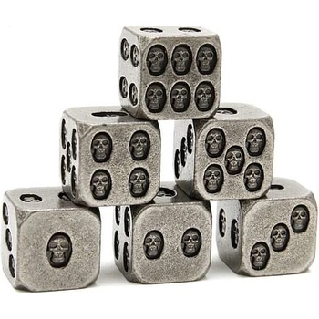imago Sada kovových kociek k6 lebky 6 ks, farba černo-zlatá