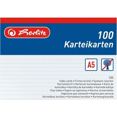 Herlitz Herlitz 01150507 náhradní karty do kartotéky 100 ks A5 30133 – Zbozi.Blesk.cz