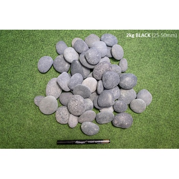 Plážové oblázky BLACK hmotnost: 2kg (25-50mm)