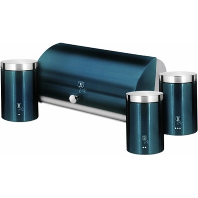 Chlebník a sada dóz 4 ks Aquamarine Metallic Line BH-6734