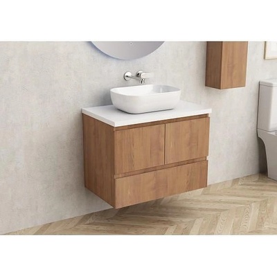 Inter Ceramic Конзолен PVC шкаф за баня BG 9047-75 + 7546-30, с бял плот, Inter Ceramic, 45х53.5х73.5см (BG 9047-75 + 7546-30)