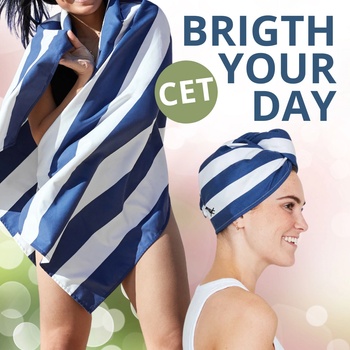 СУПЕР СЕТ - Dock & Bay: Тюрбан и Бързосъхнеща кърпа от микрофибър Whitsunday Blue (5060668830352+5060668830918)