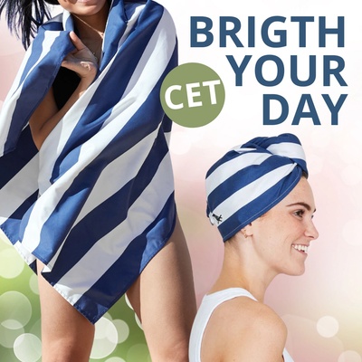 СУПЕР СЕТ - Dock & Bay: Тюрбан и Бързосъхнеща кърпа от микрофибър Whitsunday Blue (5060668830352+5060668830918)
