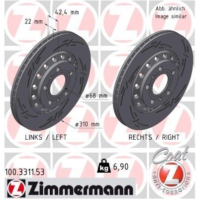 Brzdový kotúč ZIMMERMANN BLACK Z 100.3311.53