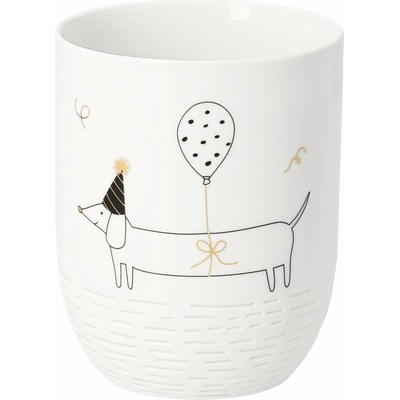 räder Porcelánový hrnek Dachshund Ballon, bílá barva, porcelán