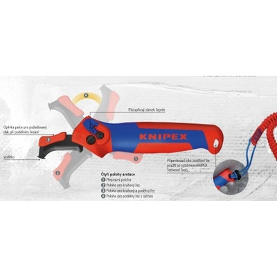 KNIPEX Nůž na kabely s háčkem s funkcí ráčny - 1650145SB – Zbozi.Blesk.cz