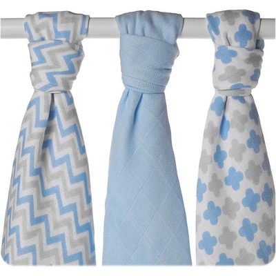 Kikko Bambusové plienky 70 x 70 cm Scandinavian Mix Baby Blue 3 ks