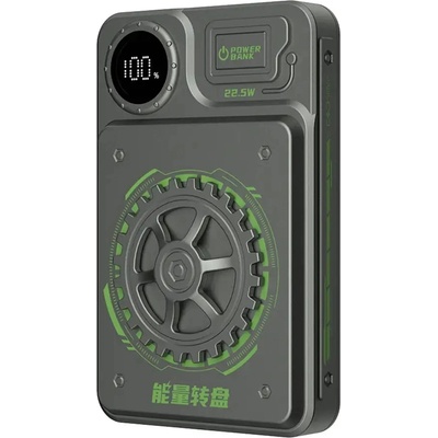 Dudao Преносима батерия с дисплей Dudao K24, 10000mAh, 22.5W, USB-A / USB-C, сива (K24)