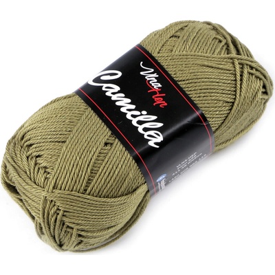 Bavlněná pletací příze Camilla 50 g Varianta: 49 (8168) zelená khaki, Balení: 1 ks 45181/92104/246168