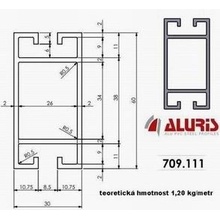 Aluris Hiníkový profil pro solární panely 60x30