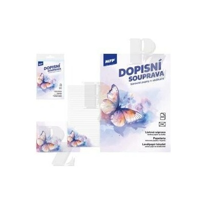 Dopisní papír barevný LUX 5+10 Motýlek, MFP Paper