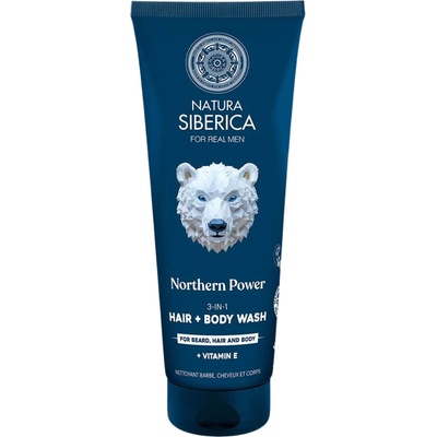 Natura Siberica Men Mycí gel na vlasy a tělo 3v1 Severní síla Pro vlasy tělo a vousy 200 ml