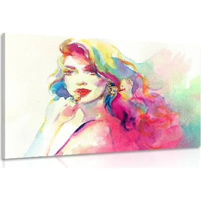 Obraz akvarelový ženský portrét - 90x60